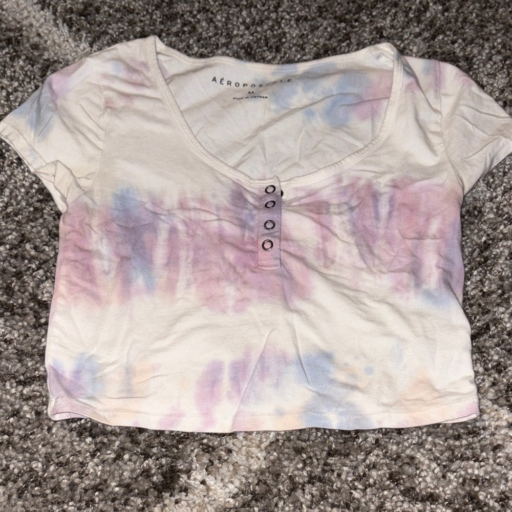 Aeropostale Pastel Tie-Dye Crop Top
